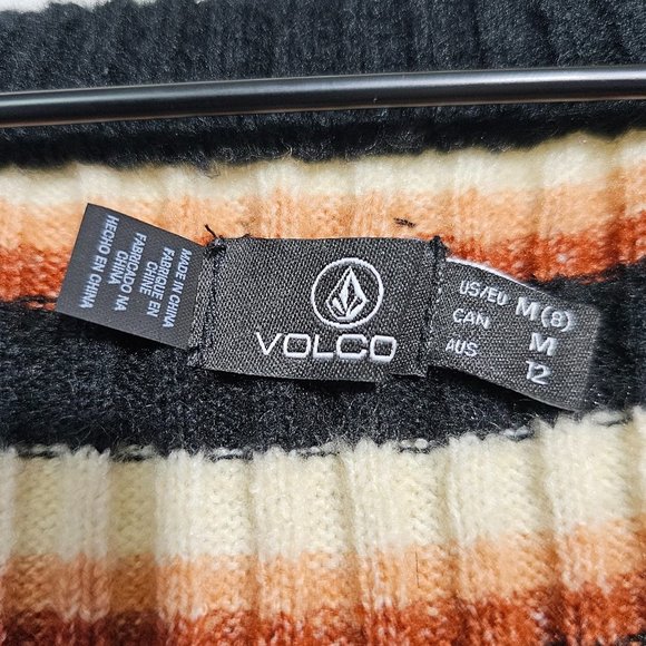 🏷️NWT Volcom Cheeky Bird V Neck Womens Top In Black Combo - Size Medium - Picture 6 of 11